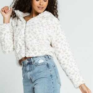 RSQ Cozy Animal Print Women's Sherpa Jacket